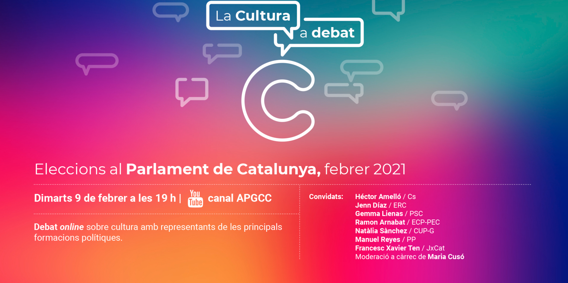L’Associació de Professionals de la Gestió Cultural de Catalunya organitza una nova edició de ‘La Cultura a debat’ amb motiu de les eleccions