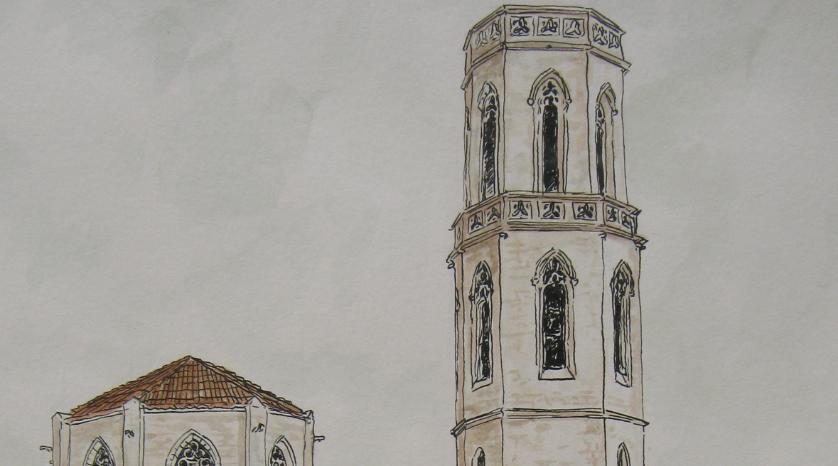 Pintures i dibuixos sobre la parròquia de Sant Pere a Dalícatessen