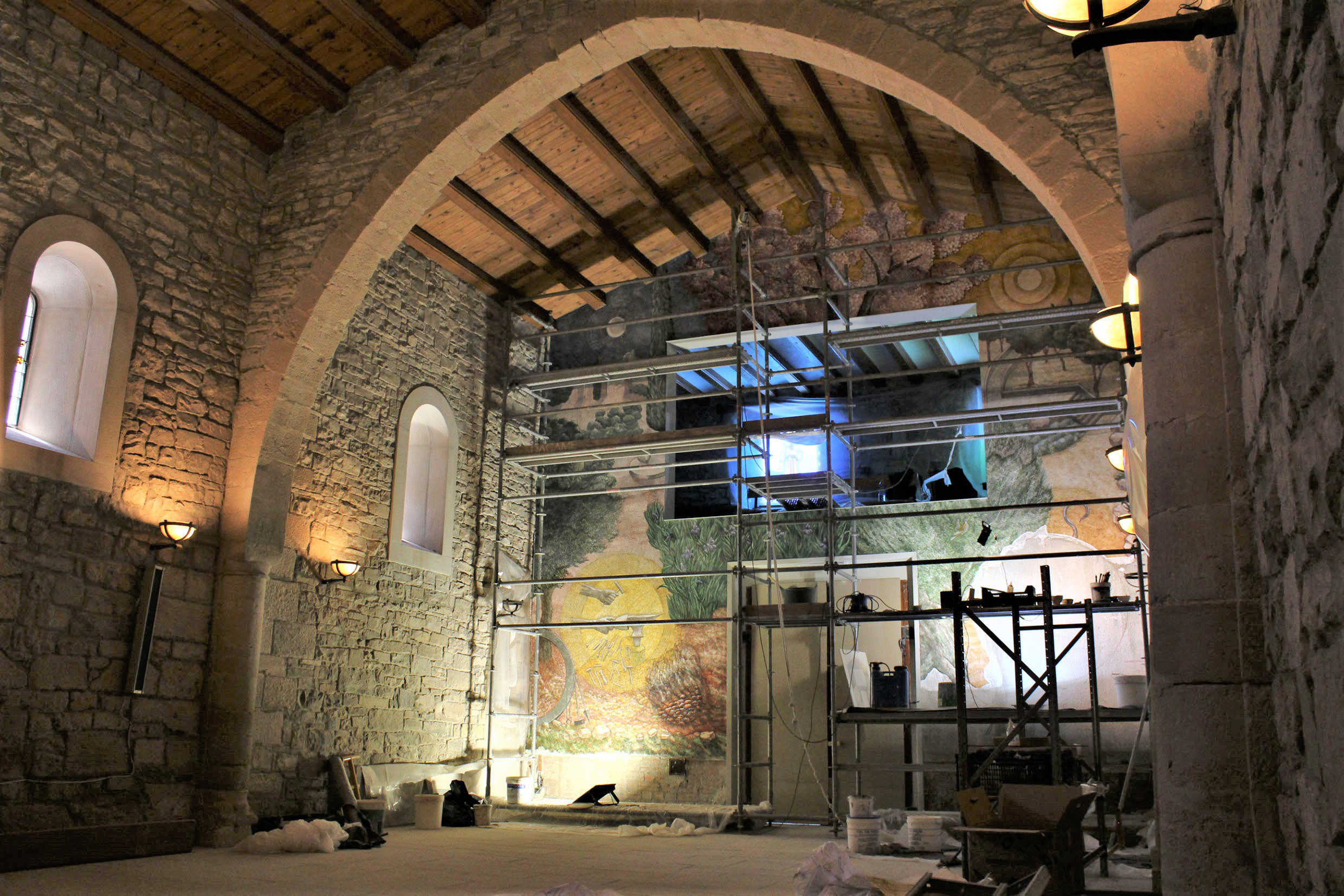 L\'artista Josep Minguell es confina a l’ermita de Sant Eloi per pintar el seu darrer mural