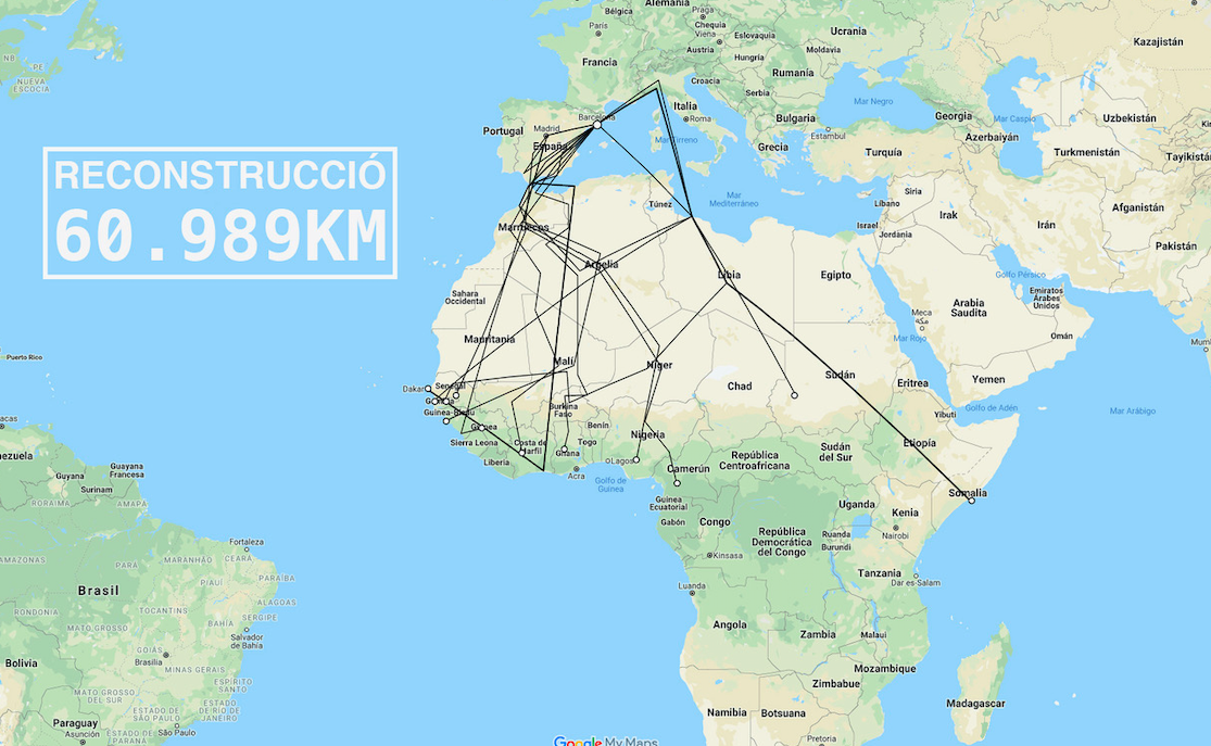 La veu de 18 joves migrants a la mostra  ‘Reconstrucció 60.989 km.’ del  Santa Mònica