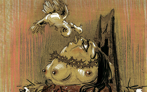 El pintor José Hernández i el literat i dibuixant Francisco Nieva, a la Galeria Leandro Navarro