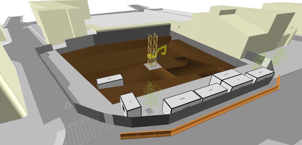 Primer mes de construcció de la Biblioteca Pilarín Bayés