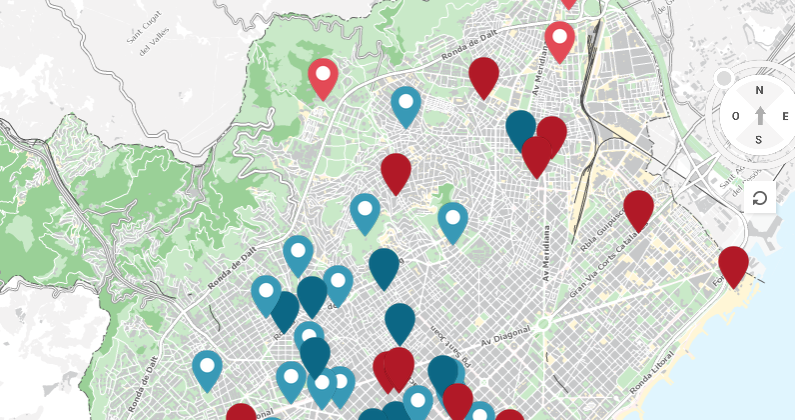 Barcelona dibuixa en un mapa la senyalització de la Memòria Democràtica de la ciutat
