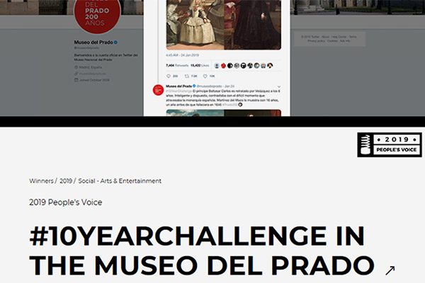 El # 10yearchallenge del Museu del Prado guanya el prestigiós premi Webby