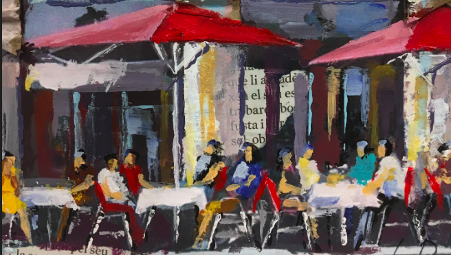 Josep Pozo explica el seu treball a la galeria Carré d\'artistes