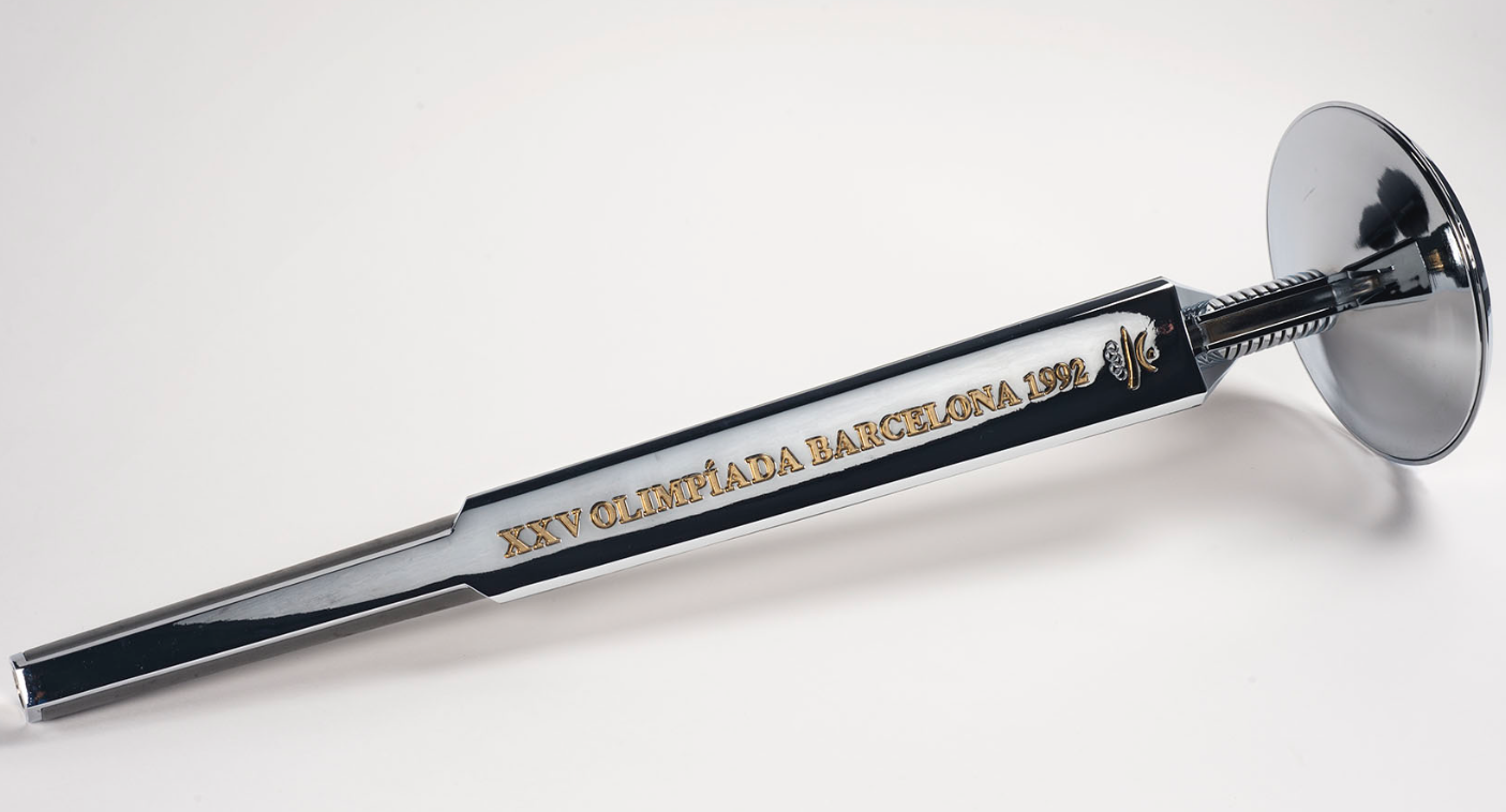 La torxa olímpica al Museu d\'Història de Catalunya