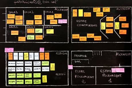 Nous residents a la fàbrica de creació de Fabra i Coats