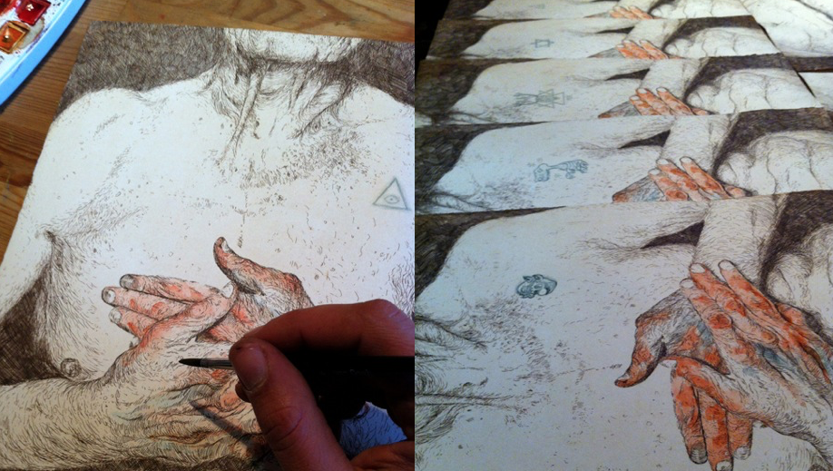 Aiguafort d\'Ilich Roimeser a l\'Espai U