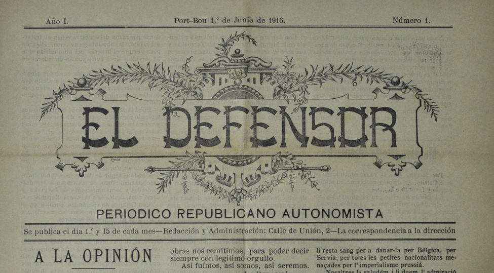 L\'Arxiu Municipal de Roses presenta l\'únic exemplar del periòdic El Defensor