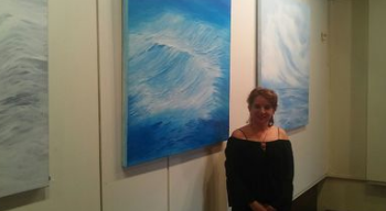 Nati Ramon a la sala d\'exposicions de la Caixa