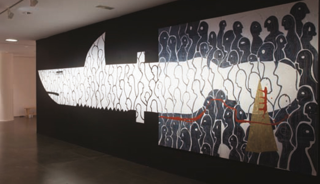 Alva Moca i Àlvaro Calvo a la sala d\'exposicions de la Diputació