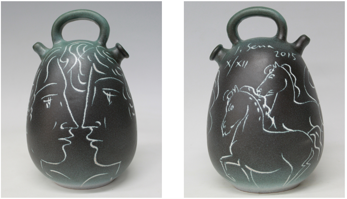 Jordi Serra Moragas decora el càntir d\'autor de la 65 Festa del Càntir