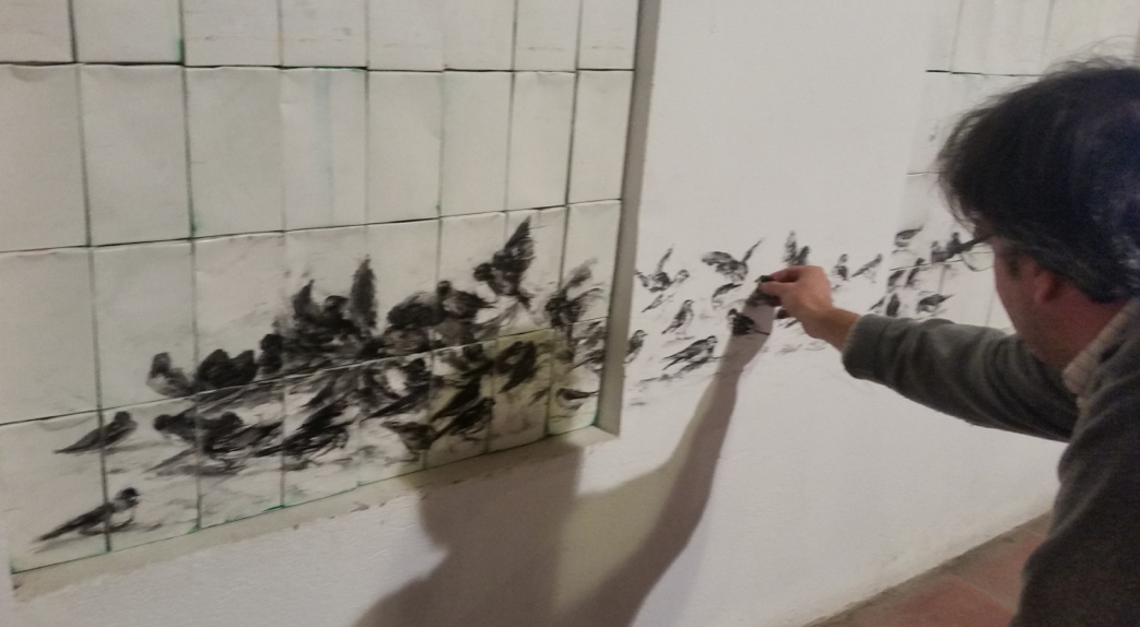 Intervenció artística de Jordi López-Alert al Museu Molí Paperer