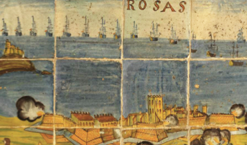 El plafó del setge de Roses del 1645 es pot veure a ca l\'Anita