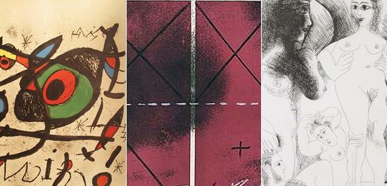 Obra gràfica de Tàpies, Miró i Picasso a l\'Arcada