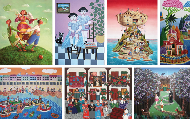 Col·lectiva d\'art naïf a la galeria CT Art Gallery