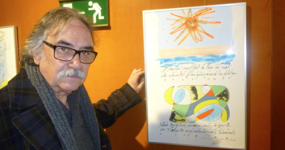 Poemes il·lustrats de Ferrer Margalet a l\'antic ajuntament de Les Corts