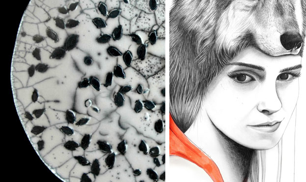 Encarna Soler i Alba López a la sala café d\'art d\'IB Isabel Bilbao