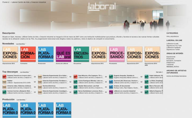 Laboral Centre d\'Art compta amb un canal propi a iTunes O