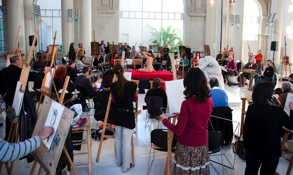 Més de 50 dibuixants a la primera sessió organitzada pel MNAC i Sant Lluc