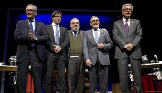 Els alcaldes de Barcelona,Tarragona, Lleida i Girona es reuneixen al Romea per parlar de cultura