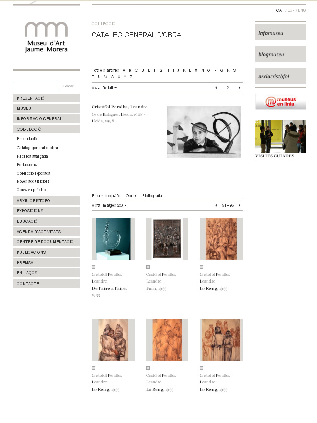 Sortida on-line de les col·leccions del Museu d\'Art Jaume Morera 