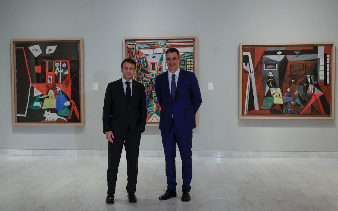 Cuando Macron visitó el Museu Picasso, en Barcelona