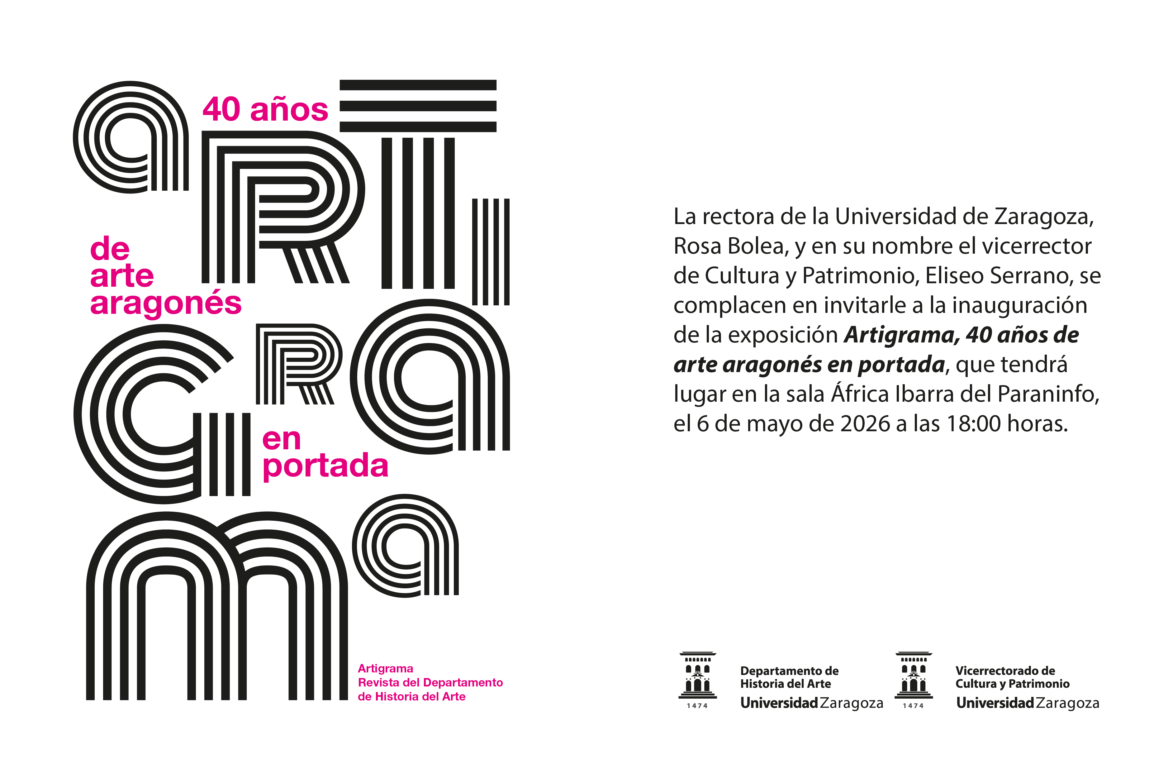 Exposició \'Artigrama: 40 anys de arte aragonés en portada\'