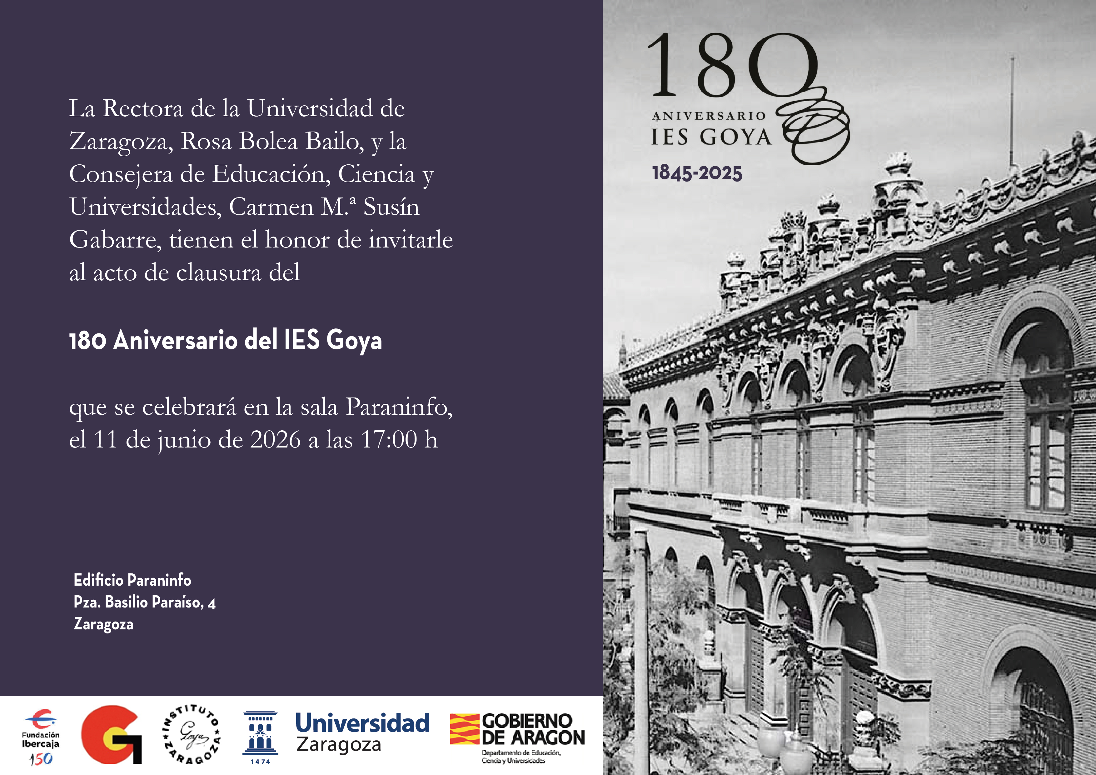 Clausura del 180 Aniversari del IES Goya