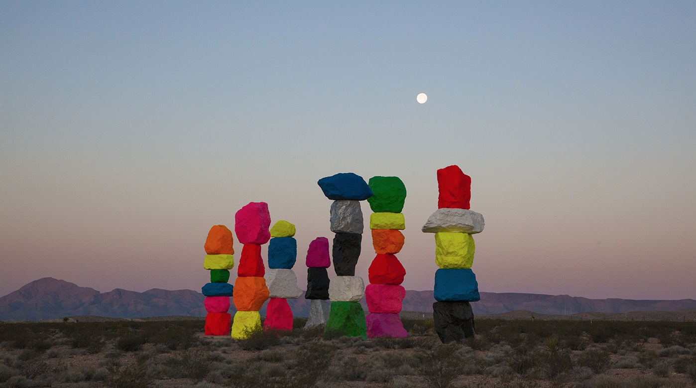 A trip to Las Vegas with the desert transformed by Ugo Rondinone's Land Art