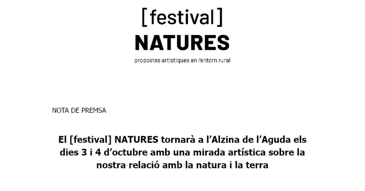 NATURES jaialdia Alzina de l\'Aguda-n