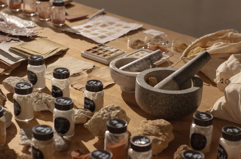 The landscape enters the work