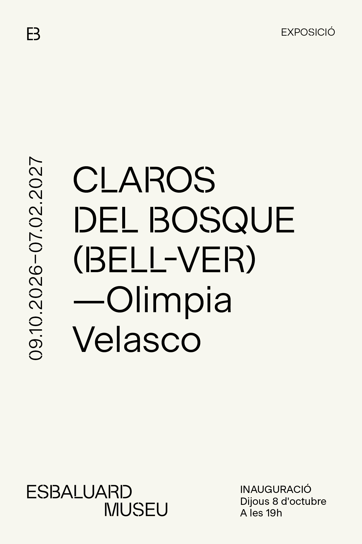 Olimpia Velasco. Claros del bosque (Bell-ver)